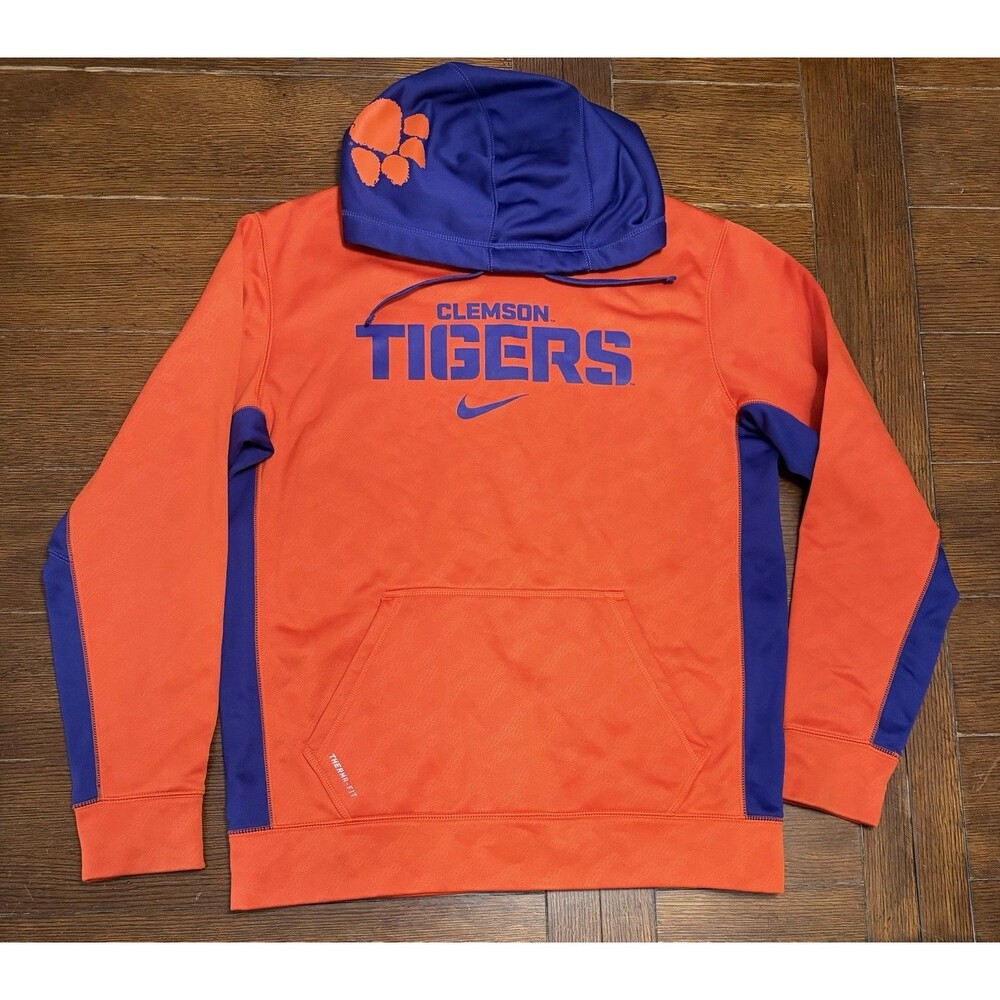 Men’s Clemson Tigers Size M Nike Center Swoosh Orange Therma Fit Hoodie